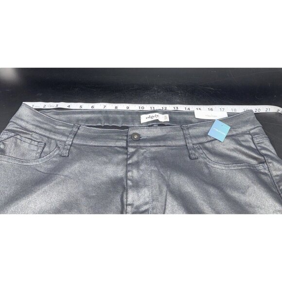 Edgely Women’s Gray Faux Leather Ankle Slim Straight High Rise Pants Sz 20W NEW - Picture 11 of 14
